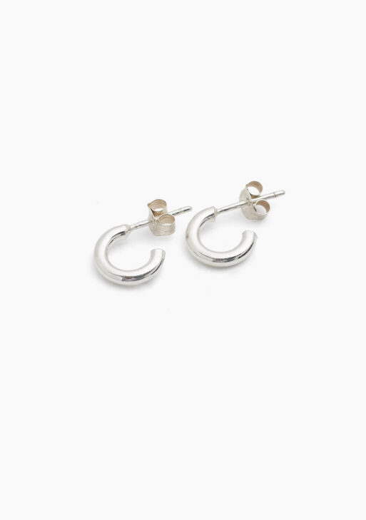 Silver Huggie Earrings